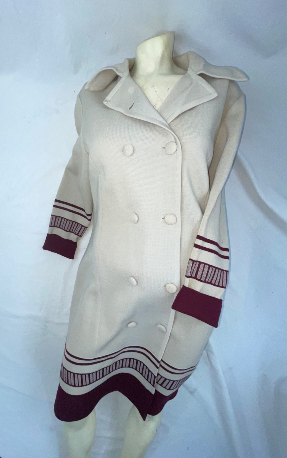 VTG 20S STYLE 60S WOMENS S ART DECO RETRO FLAPPER WOOL LONG DRESS COAT JACKET