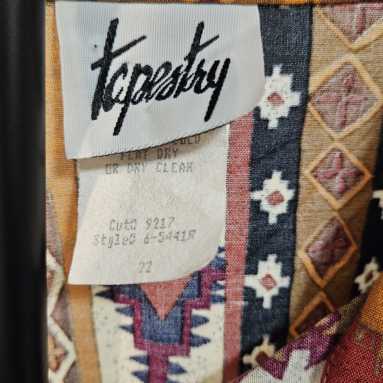 VTG 90s Tapestry Southwestern Button Up Shirt XL Aztec Geometric Boho…