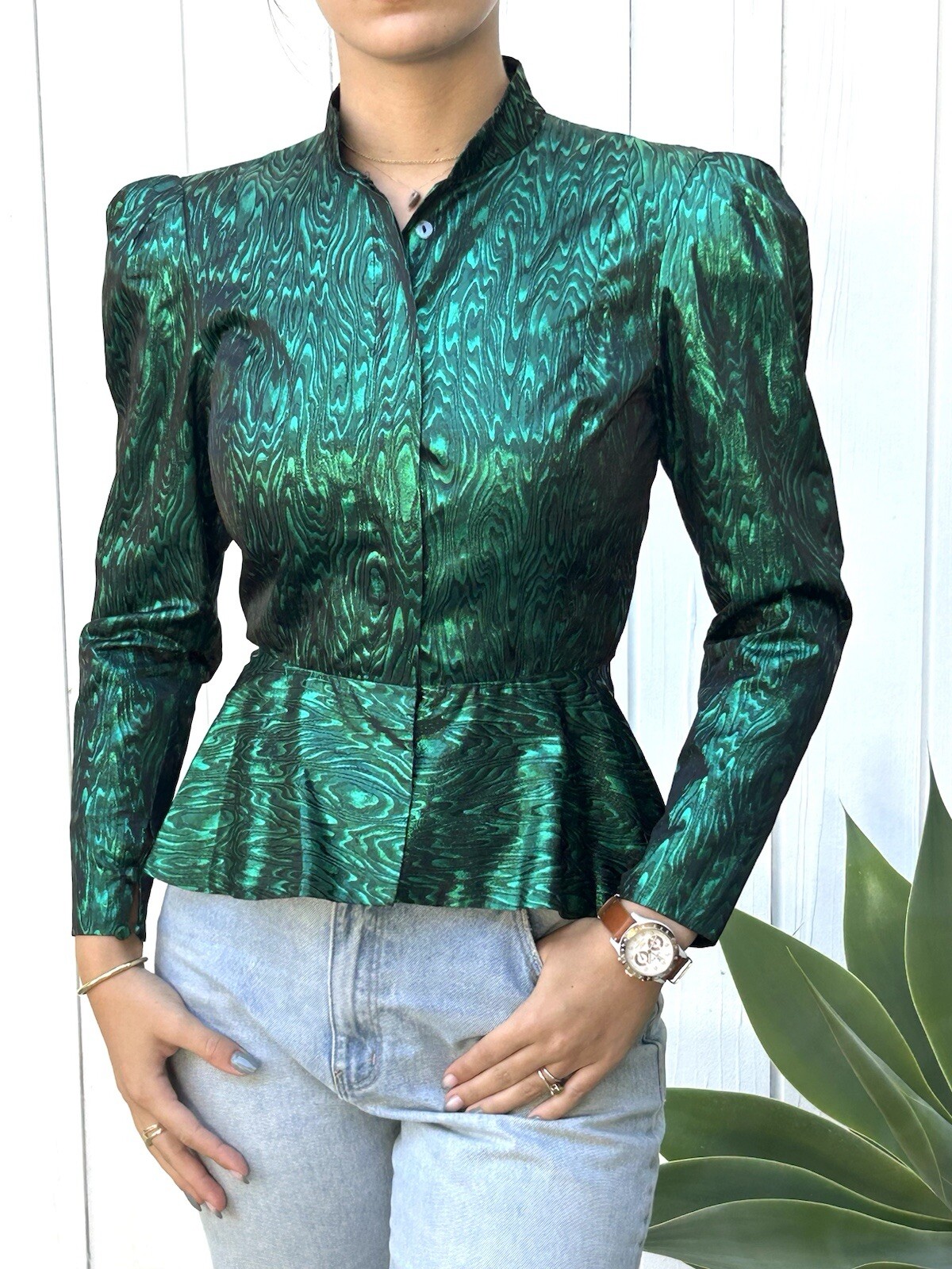 Vintage 80s Rimini Saks Fifth Avenue 6 Evening Party Jacket Green Fabulous