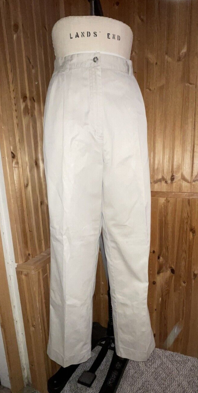 Vintage 80s LL Bean KHAKI Trouser Pants 34” HIGH RISE Waist 3 Pocket 16