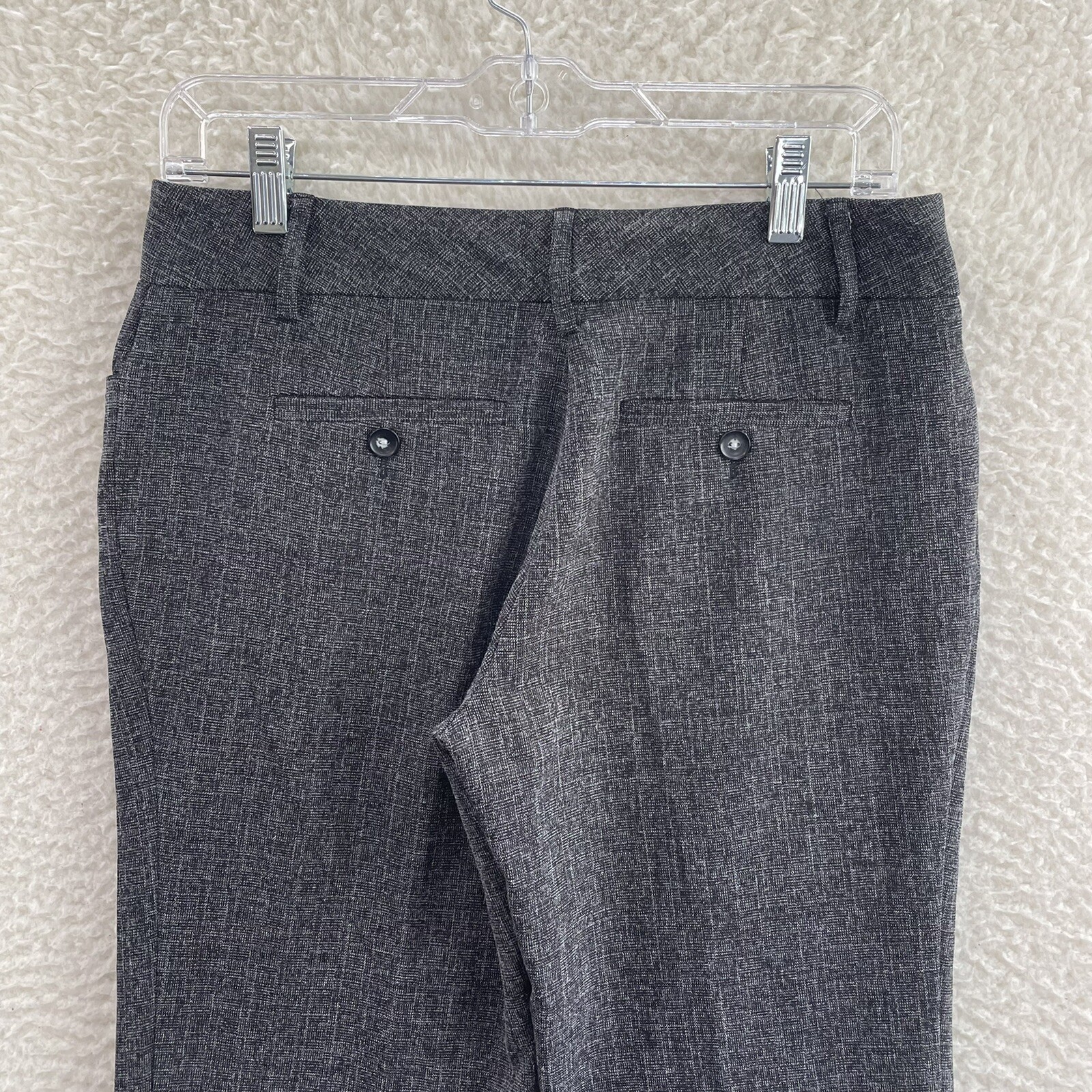 Y2K Vintage Dress Pants Trousers Slacks 8 10 28 29 Grey Bootcut Flare Mid Rise