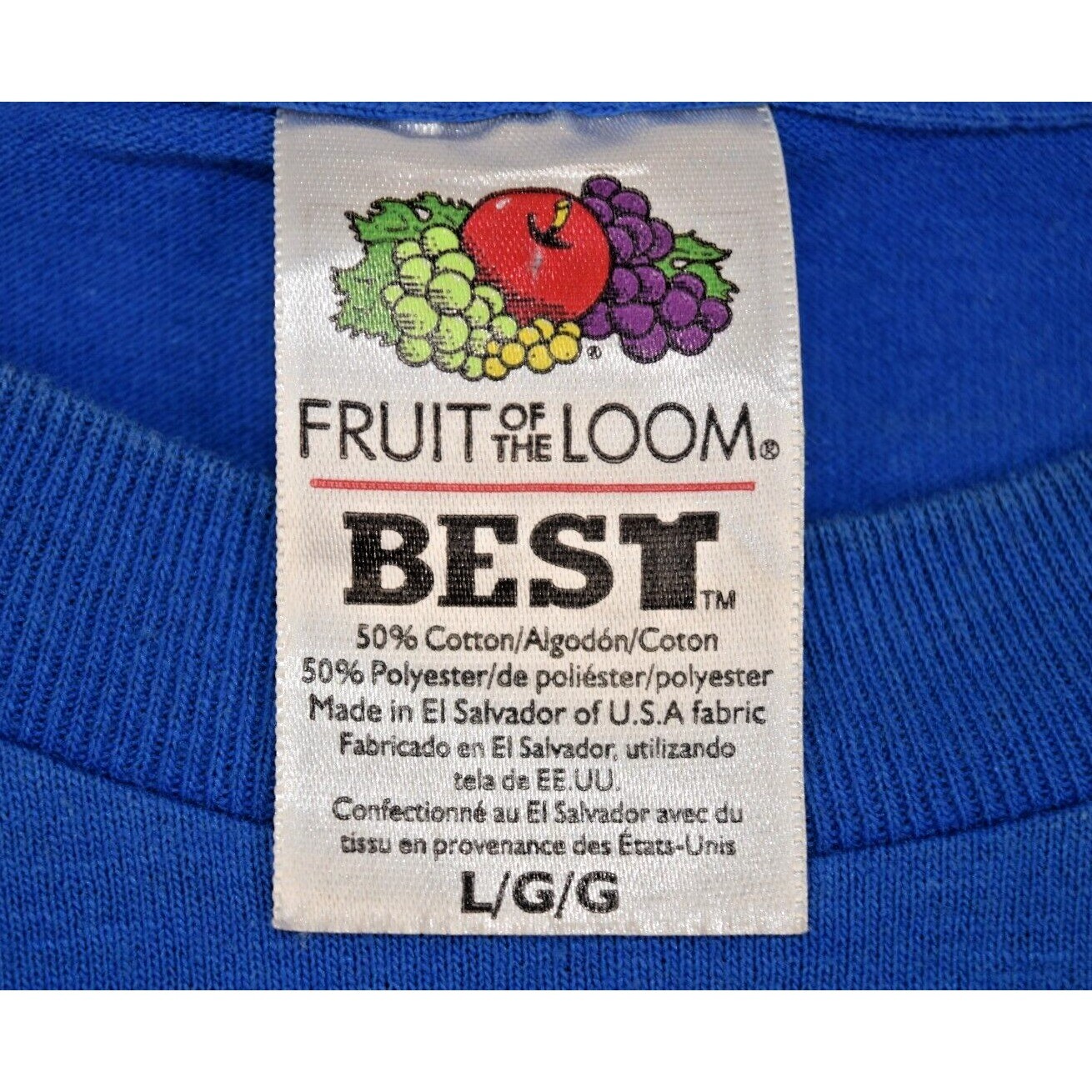 Vintage T-Shirt Fruit Loom Size M 90s Blue Texas Armadillo Cactus Western