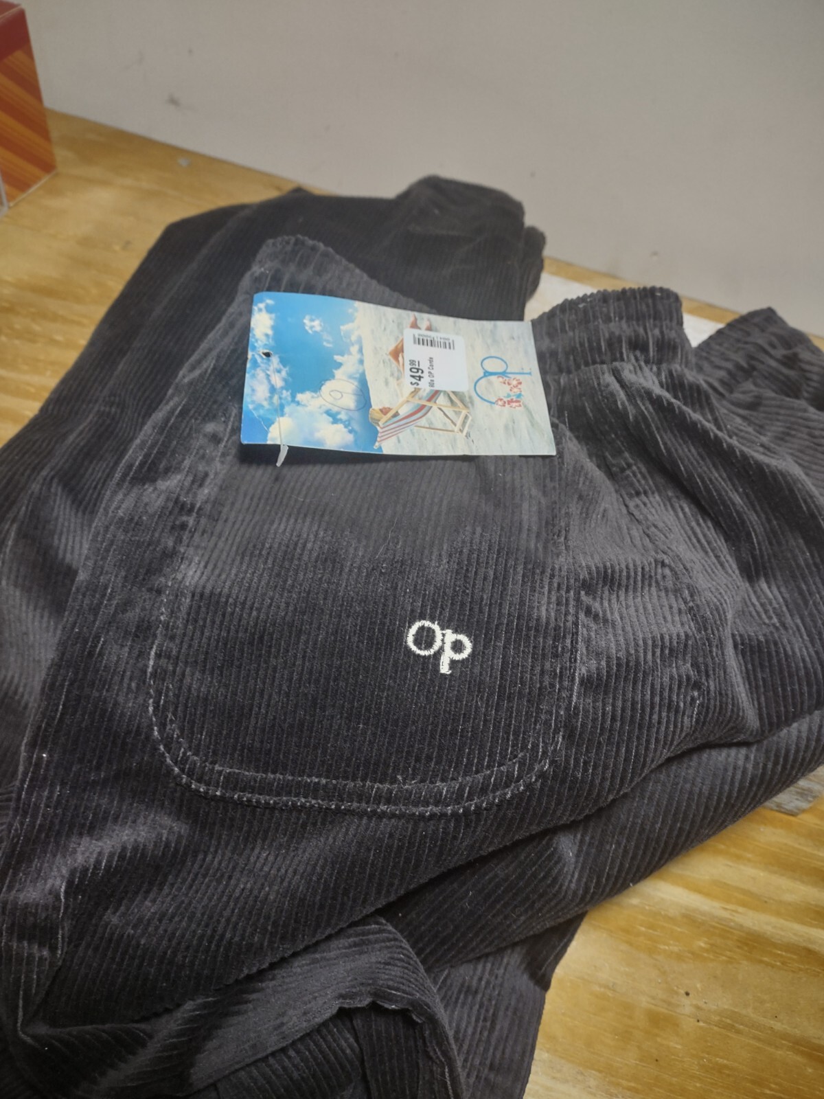 Vintage Retro 80s OP Black Corduroy Junior Size 9 NWT. W1