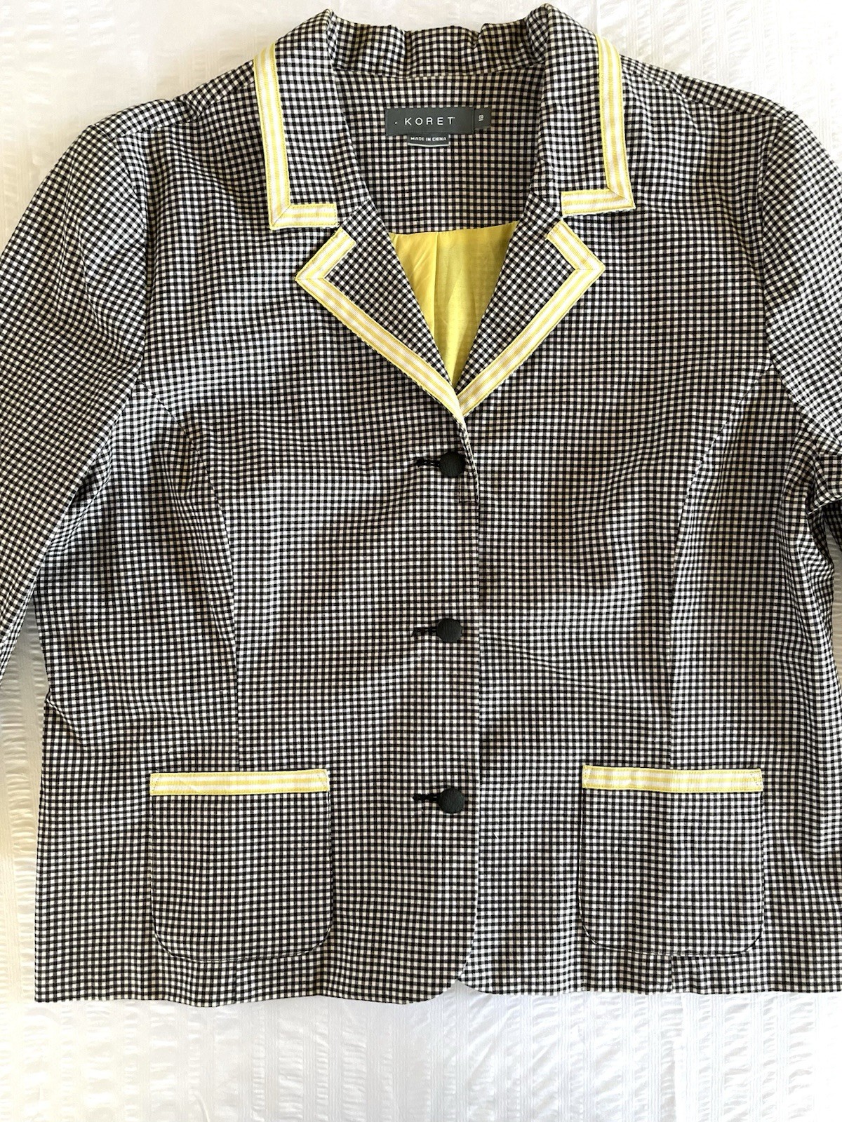 WOMEN’S KORET FULLY LINED CHECKERED JACKET BLAZER Size 18