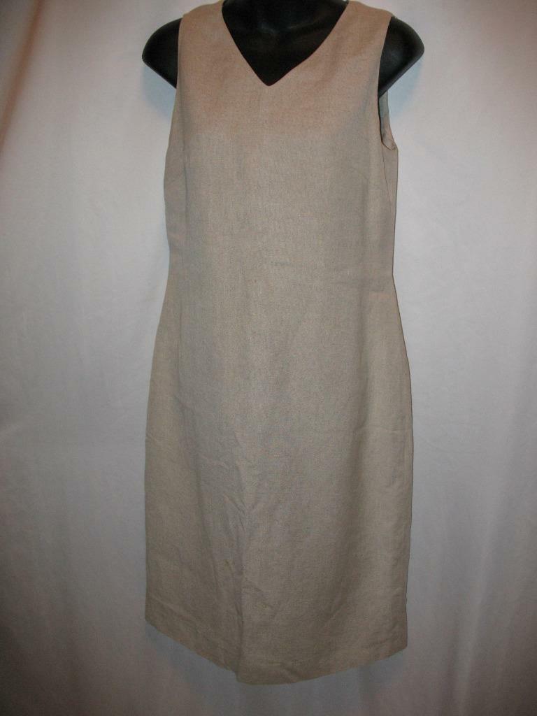 Vintage Harve Benard Holtzman Size 4 Linen Pencil Dress Lined Sheath Sleeveless