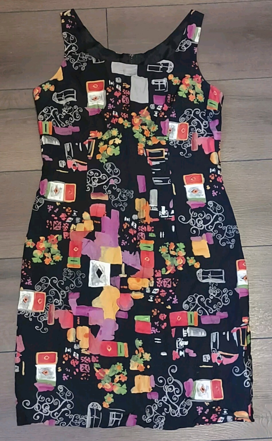 Vtg Rabbit Rabbit Rabbit Designs Size 10M Dress, 90s Floral Pattern, Grunge!