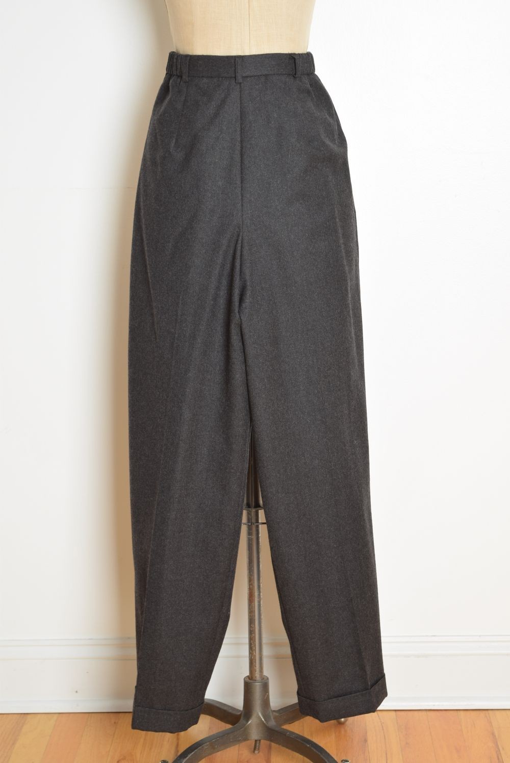vintage 90s Talbots pants gray wool high waist rise tapered leg trousers M 8