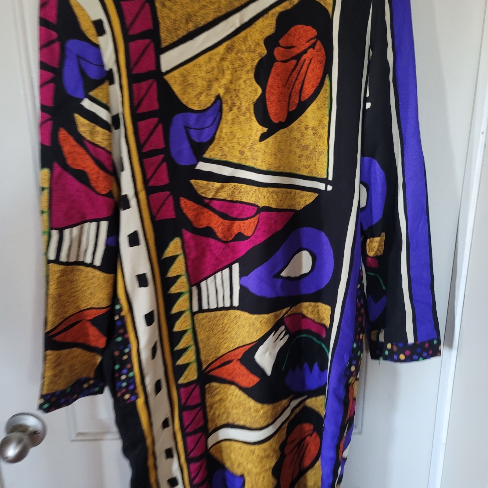 Vintage K.C. Spencer Amy Dietrich Dress 1990 Long Sleeve Tunic Multicolored