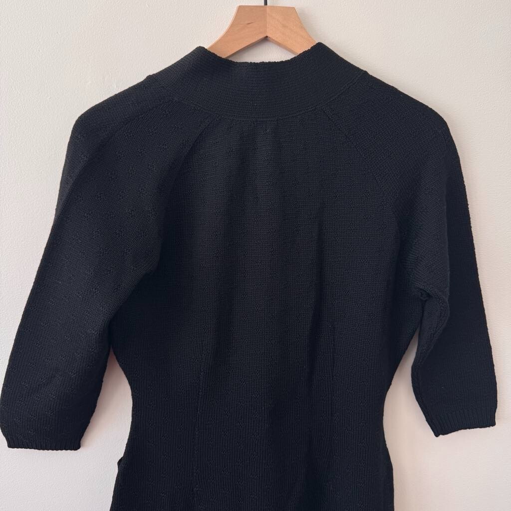 VINTAGE California Sportswear Snyderknit Dress – Womens Sz 4-6 – Black – 1940s