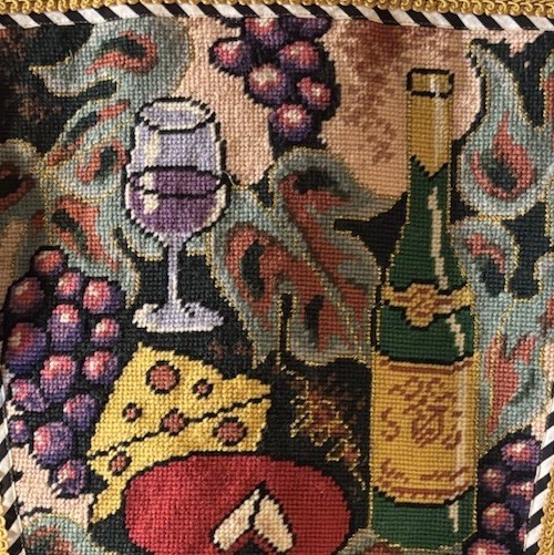 Kolor Way Hand Stitched Artistic Wine-Themed Cardigan Button Up Sweater Small
