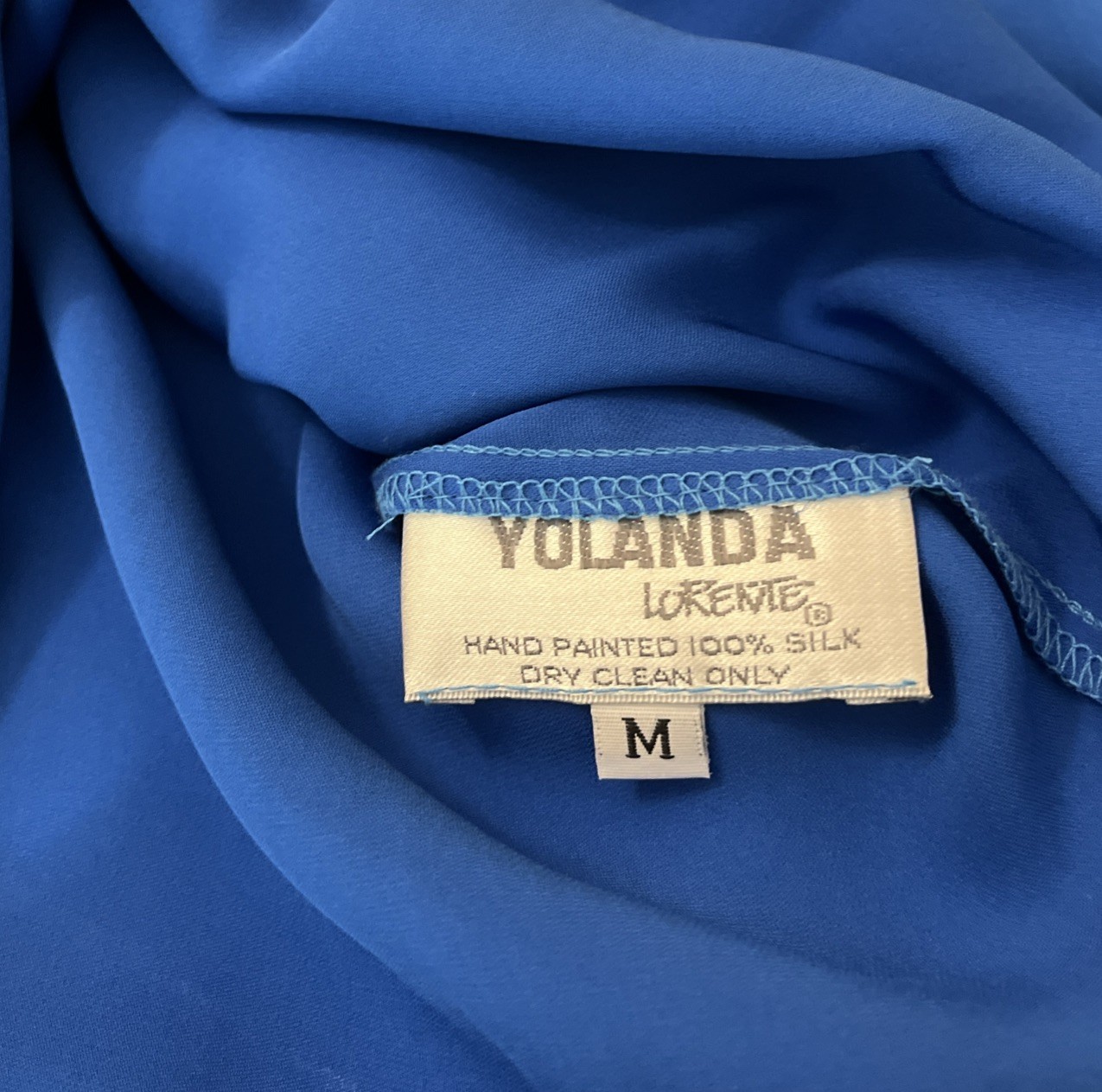 VTG Yolanda Lorente Dress One Of A Kind Hand Painted Silk Women’s M NWT