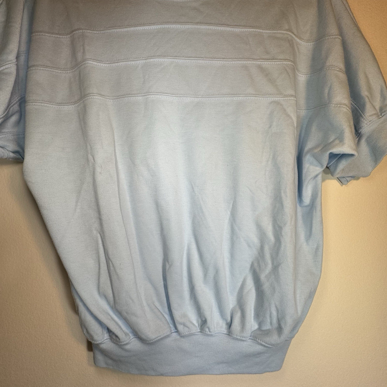Vintage Baby Blue Sun Casuals Petit Womens LARGE shirt Country Club Tennis Shirt