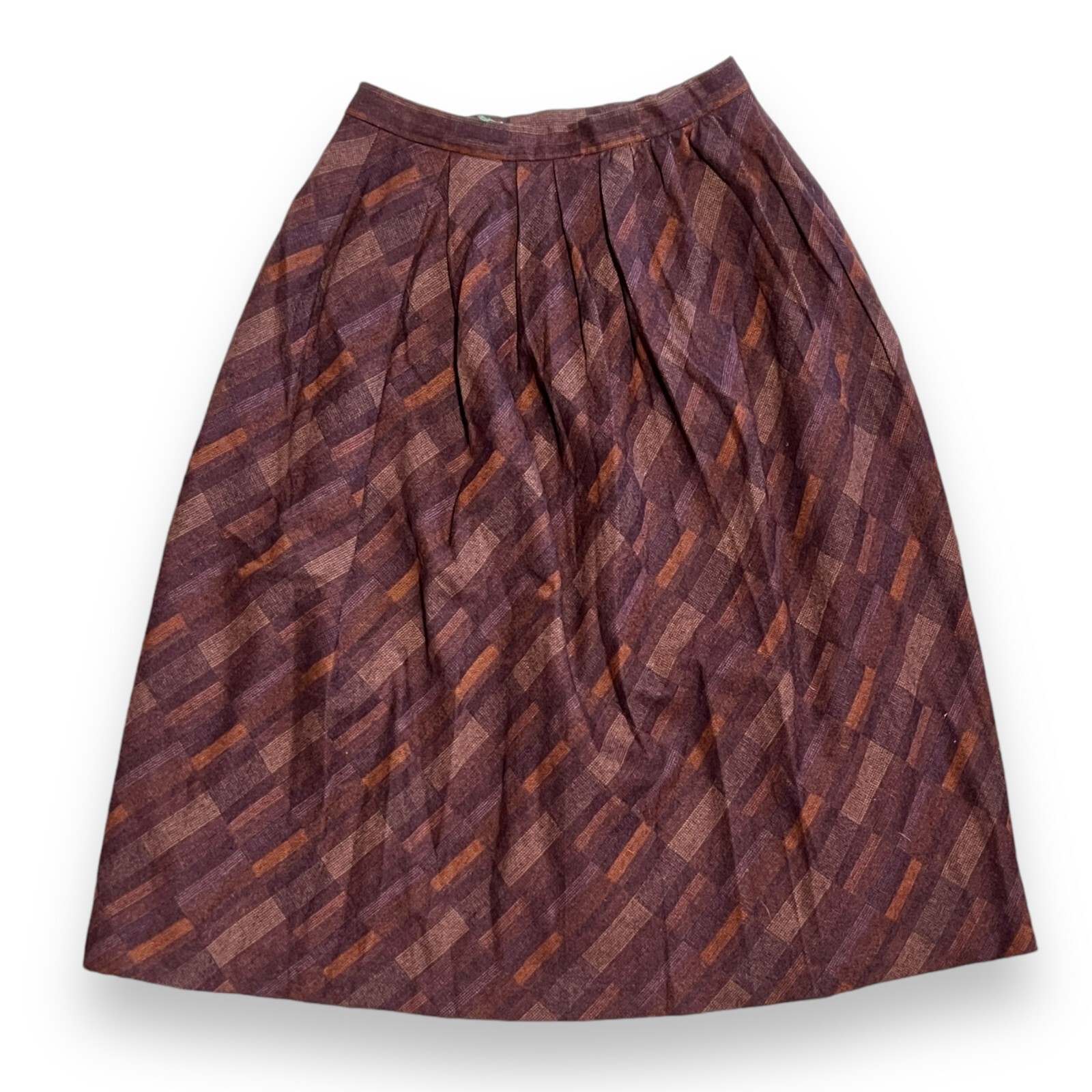 Pantasia Vintage 80s Wool Pleated Maxi Skirt Womens Size 12 San Francisco A Line