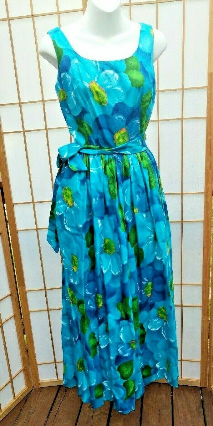 VTG Kalama Fashion Hawaiian Hawaii Dress Jumper Romper Culottes Jumpsuit Floral