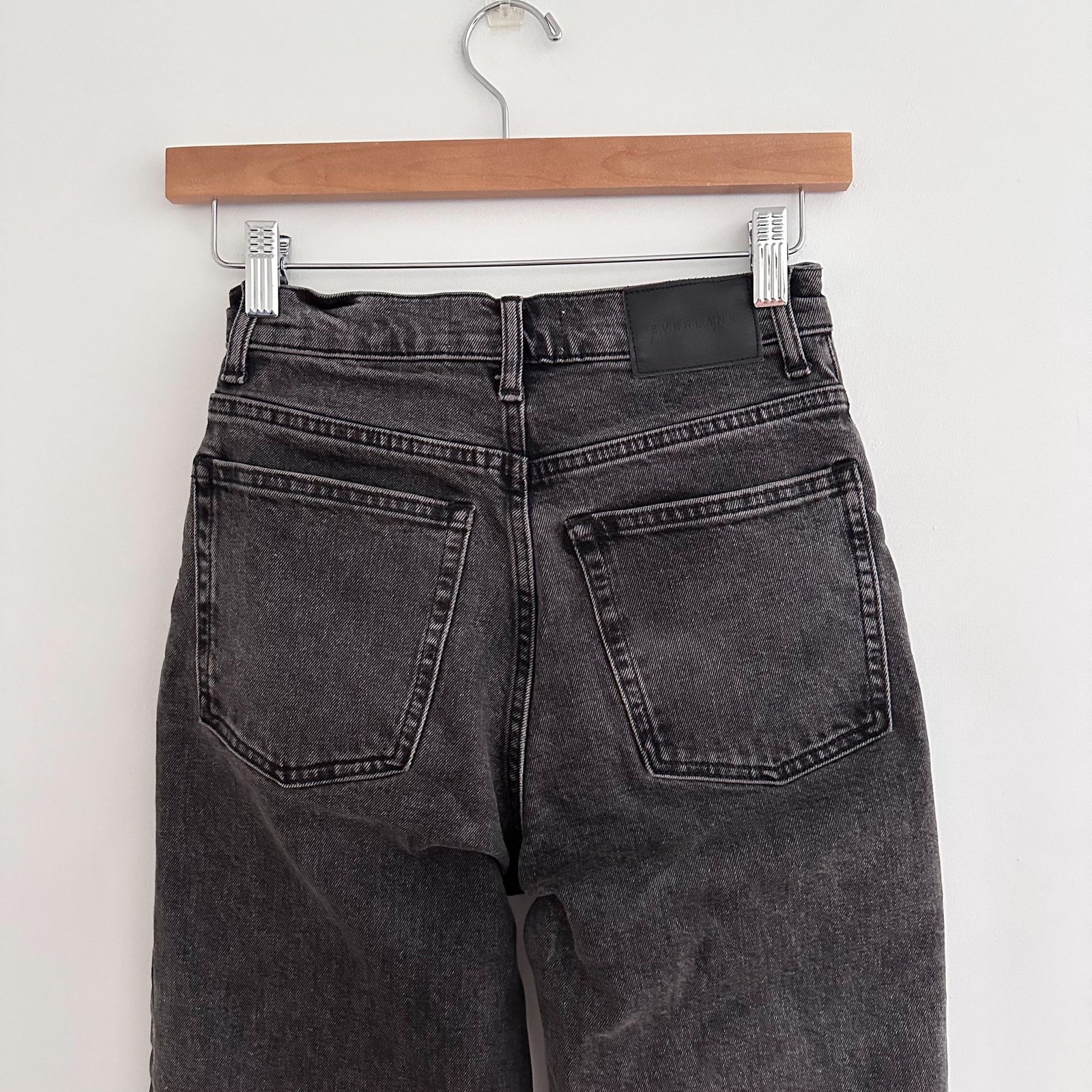 Everlane The Way High Jean Washed Black High Rise Straight Leg Size 24