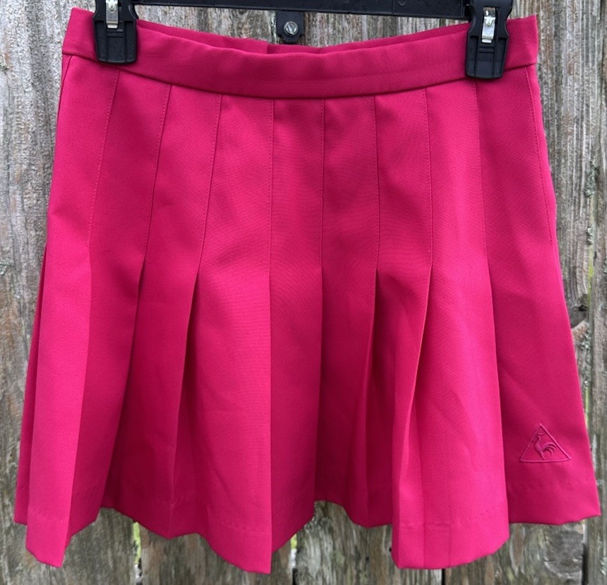 Le Coq Sportif Pink Pleated Tennis Skirt Preppy Athleisure Size 8 Pickleball