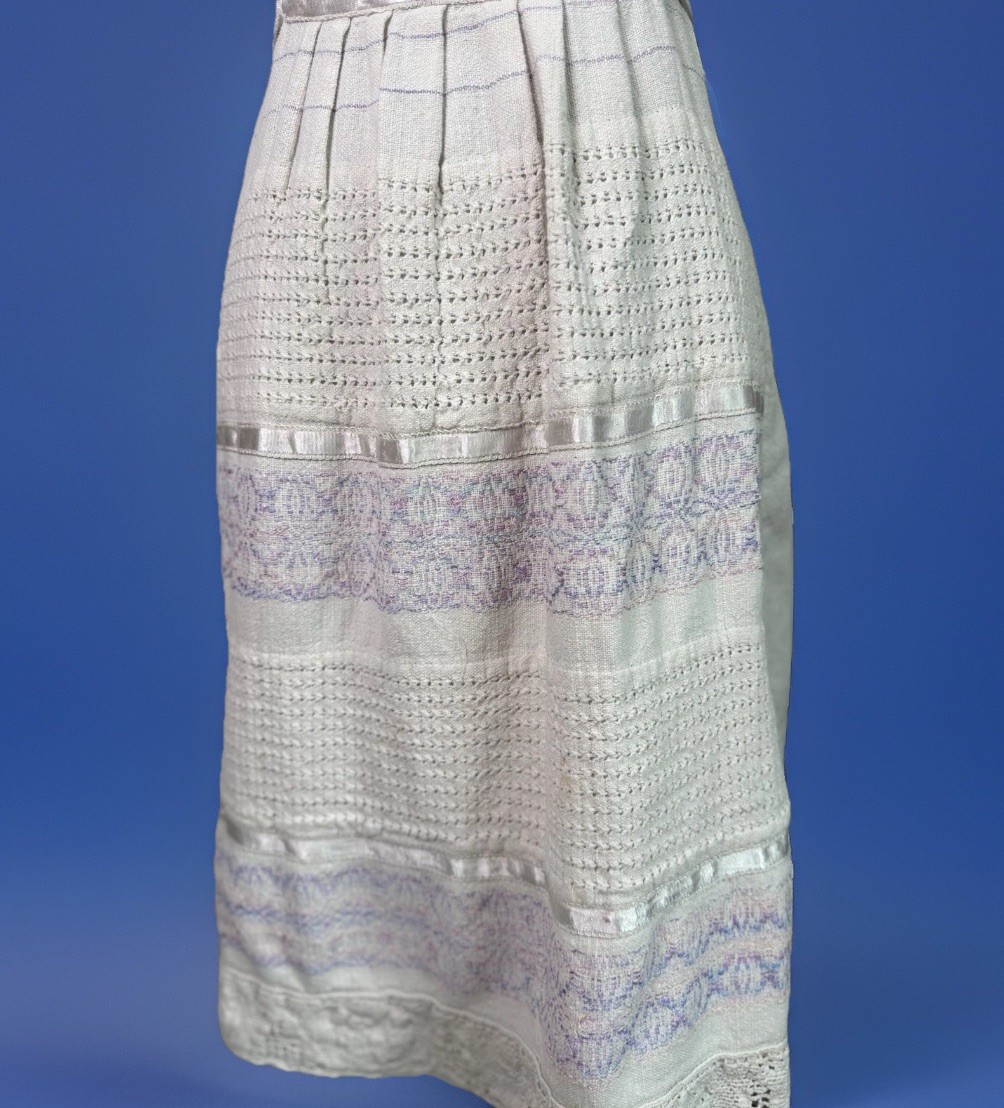 Vintage Folk Art Dress Handmade Woven Cotton Whimsigoth Cottagecore Romance