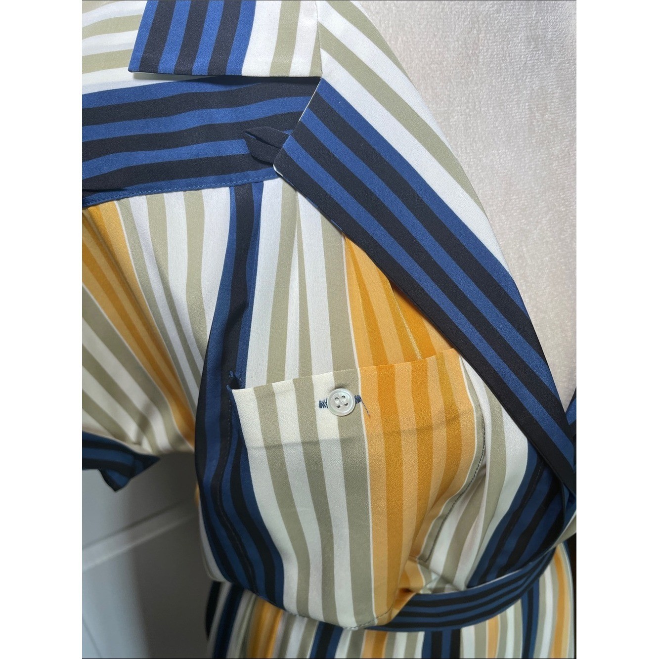 Vintage Liz Claiborne Striped Collared Matching Skirt Blouse Set Size 8