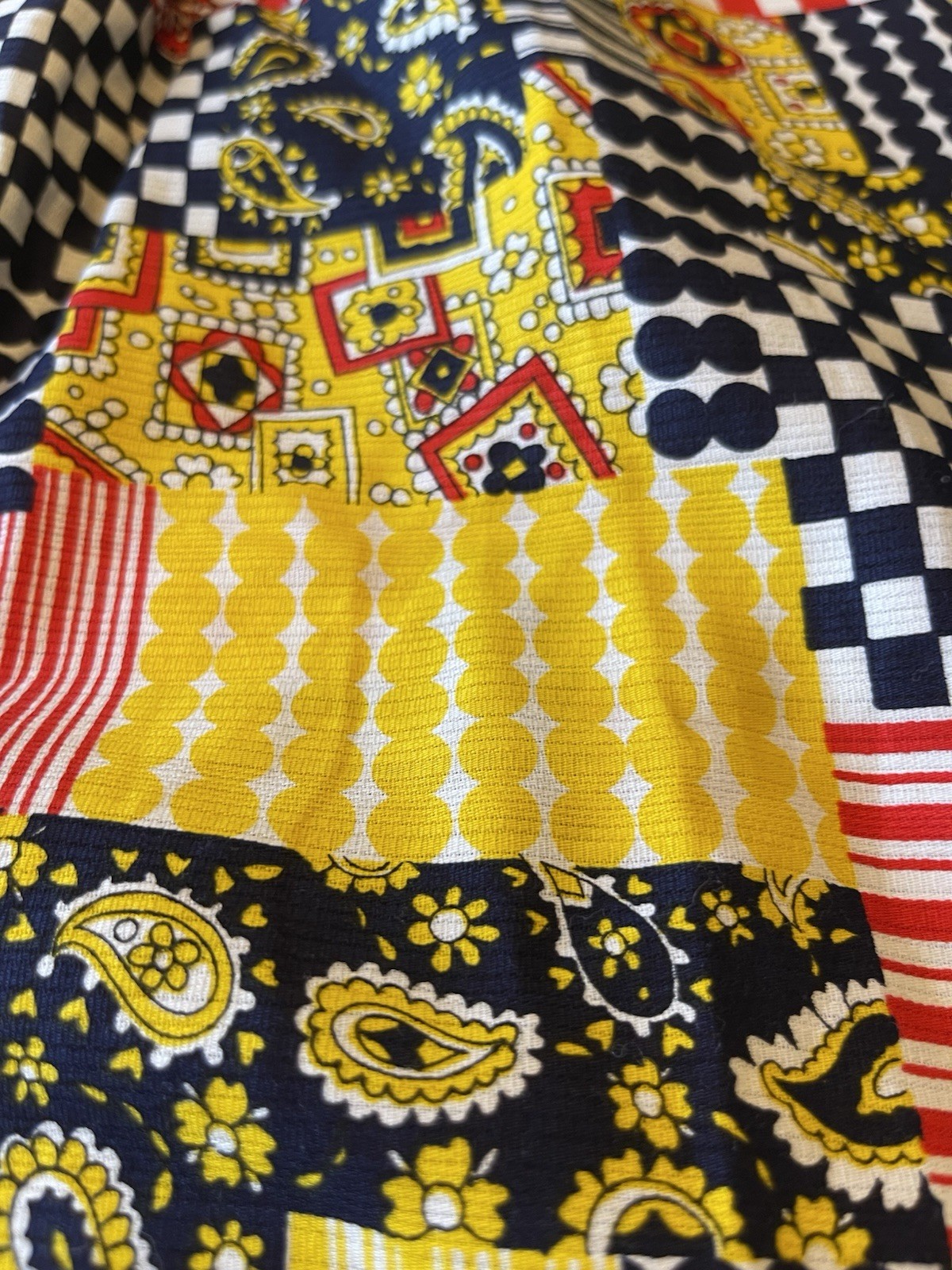 Vintage Handmade Patchwork A Line Full Flair Skirt