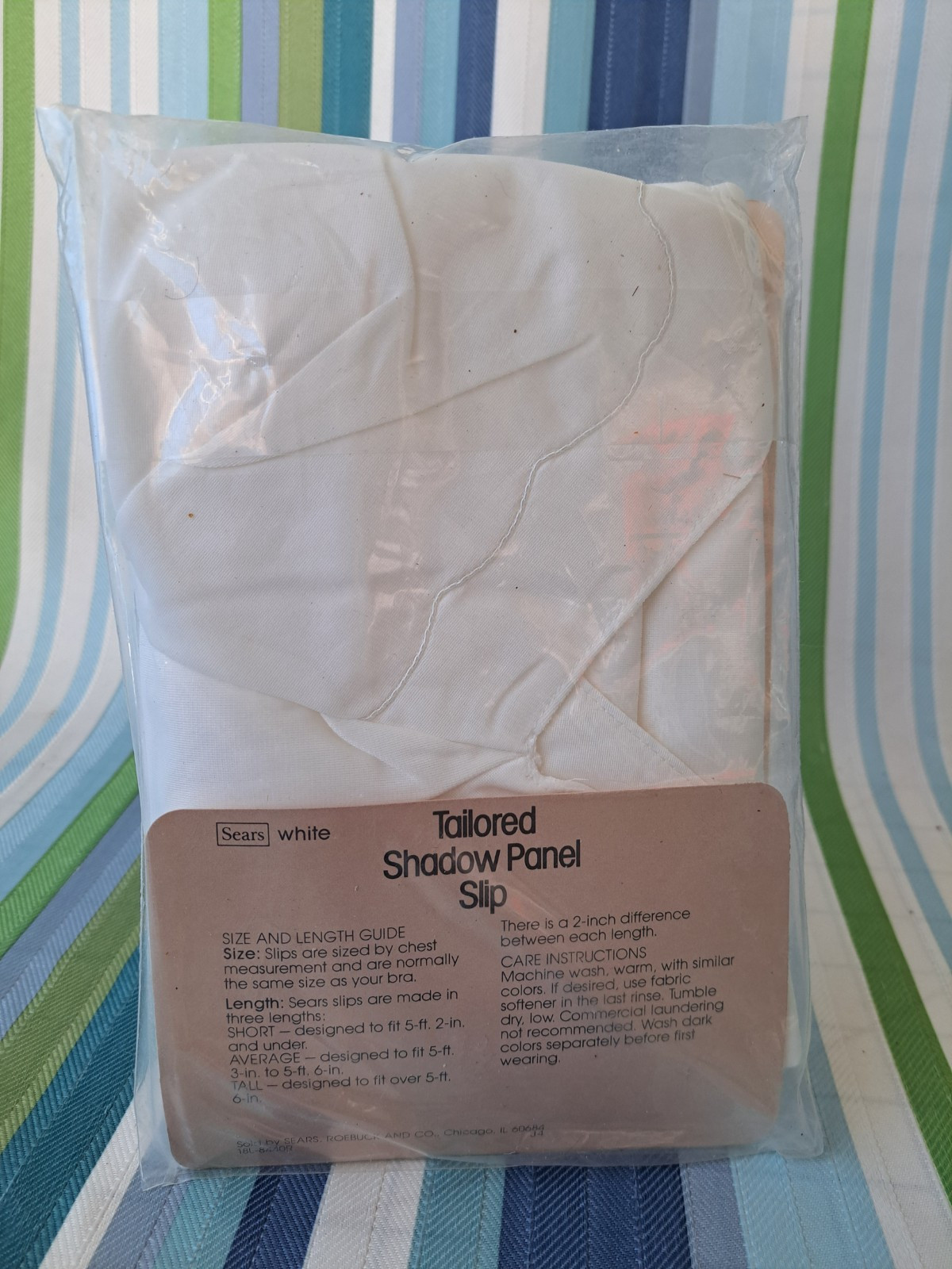 Vintage Sears Tailored Shadow Panel Slip 100% Antron Nylon Ivory Size 36 2 BIN14