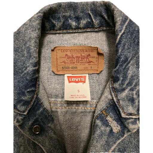Vintage Levis 57508-0209 Size Small Acid Wash Denim Truckers Jacket Made In USA