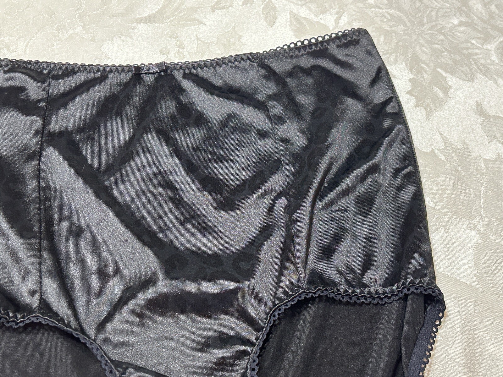 Vtg MARILYN MONROE 7159-49 Second Skin Satin 2X Black Leopard Panties #219