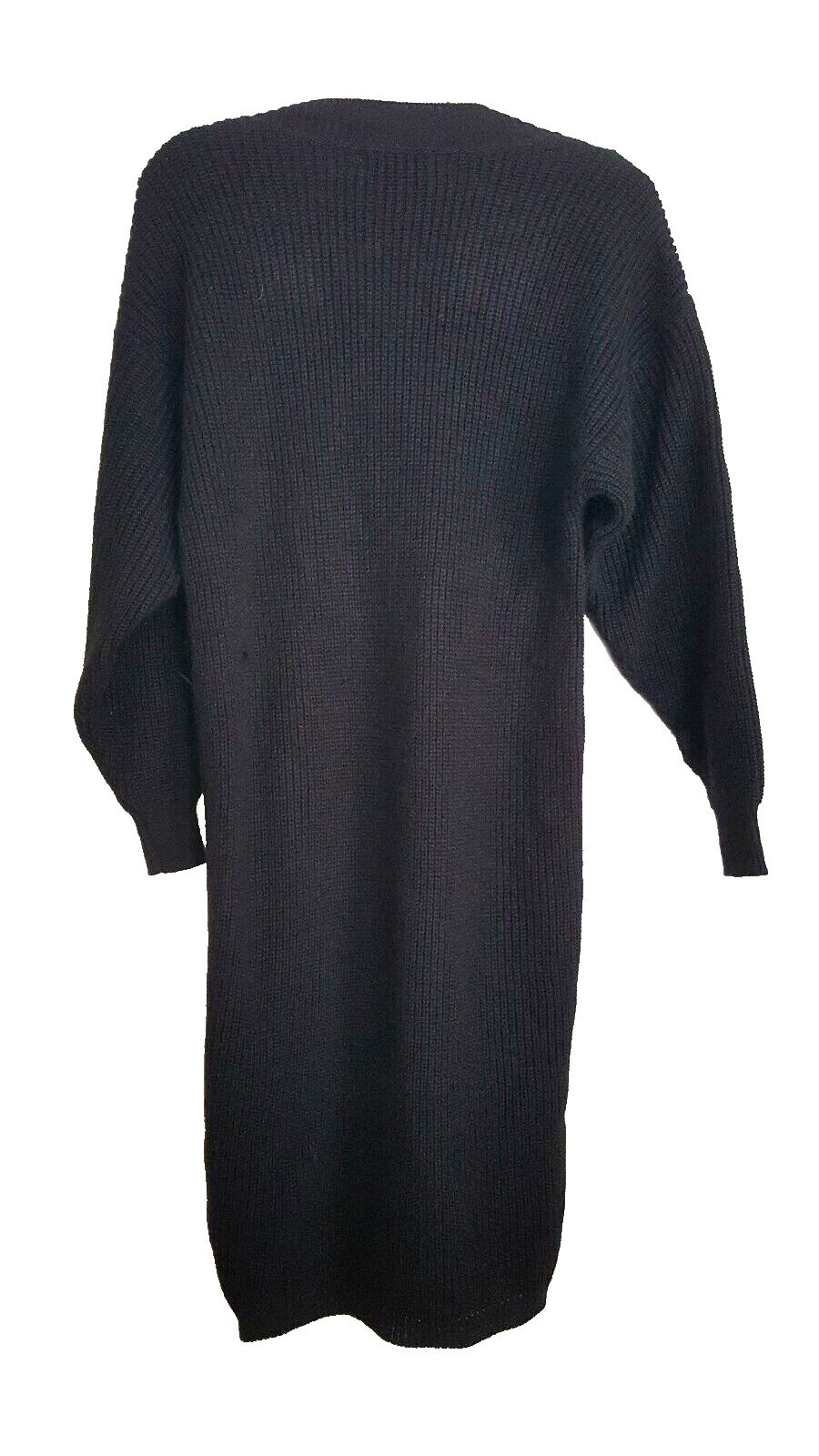 Cable Knit Black Sweater Dress Size Medium Vintage 1990s Sally Lou