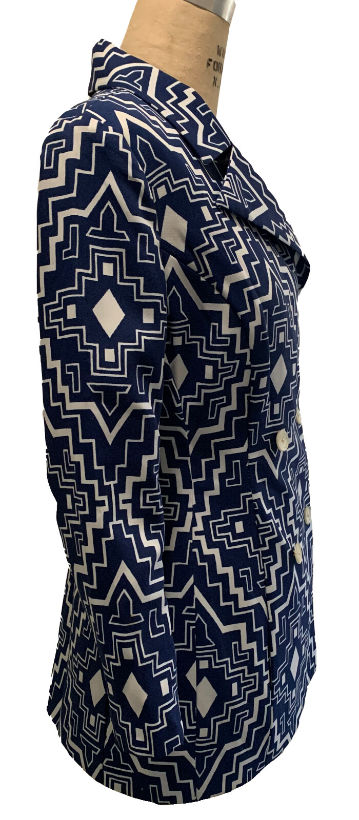 JACK FIN Vintage 70’s Double Breasted Graphic Women’s Blazer Jacket – Sz S/M