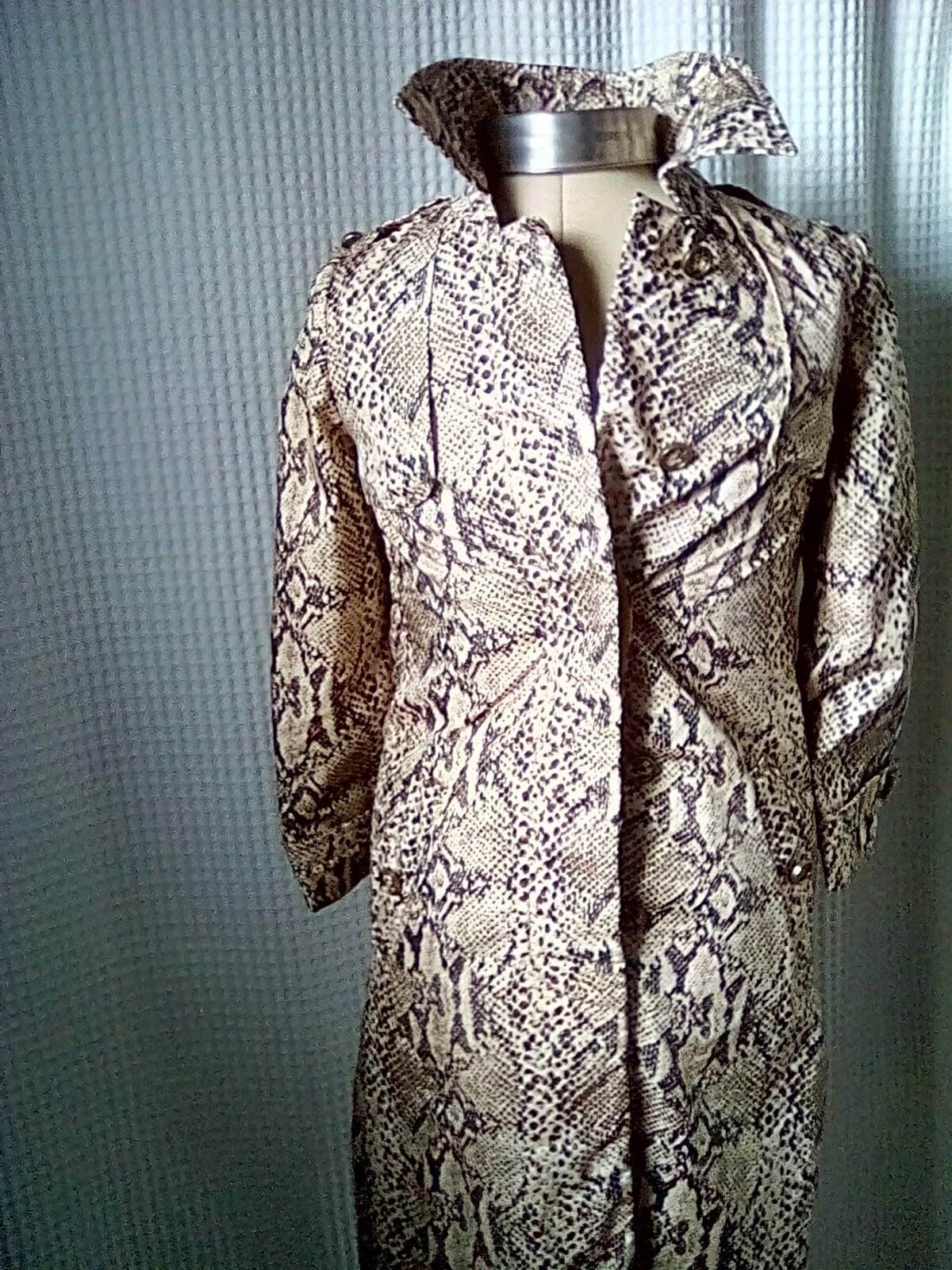 Small VTG 1960s Leopard Print Trench Overcoat USA Made Size S