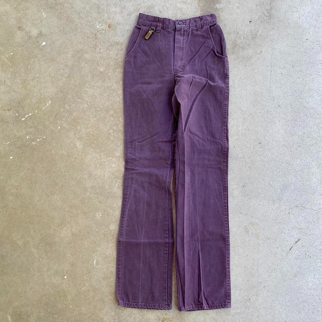 1970s Vintage Sears Jr Bazaar women’s slim purple pants 22×32