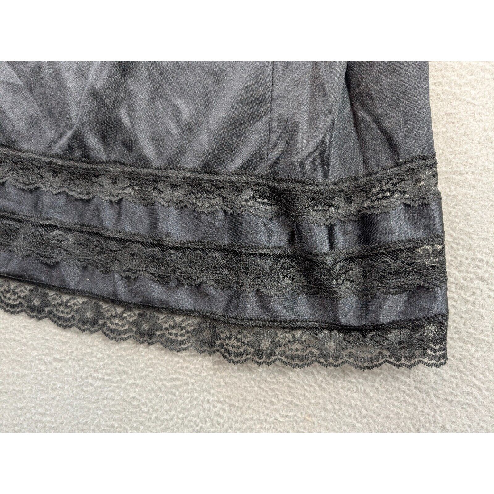 Vintage Velrose 100% Nylon Black Night Gown Lingerie Lace Mexico Women’s Size 42