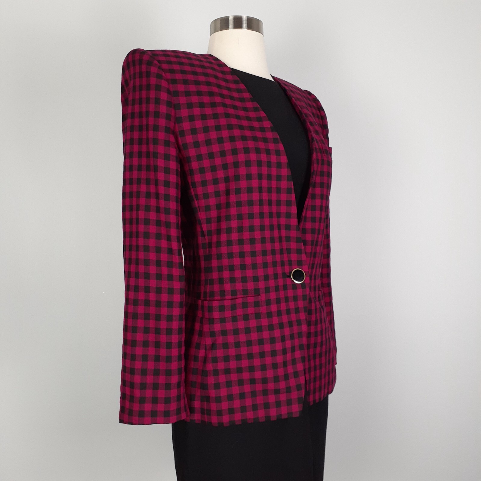 90’s Vintage Bold Gingham Blazer by Stirling Cooper Women’s Suit Jacket Size 4