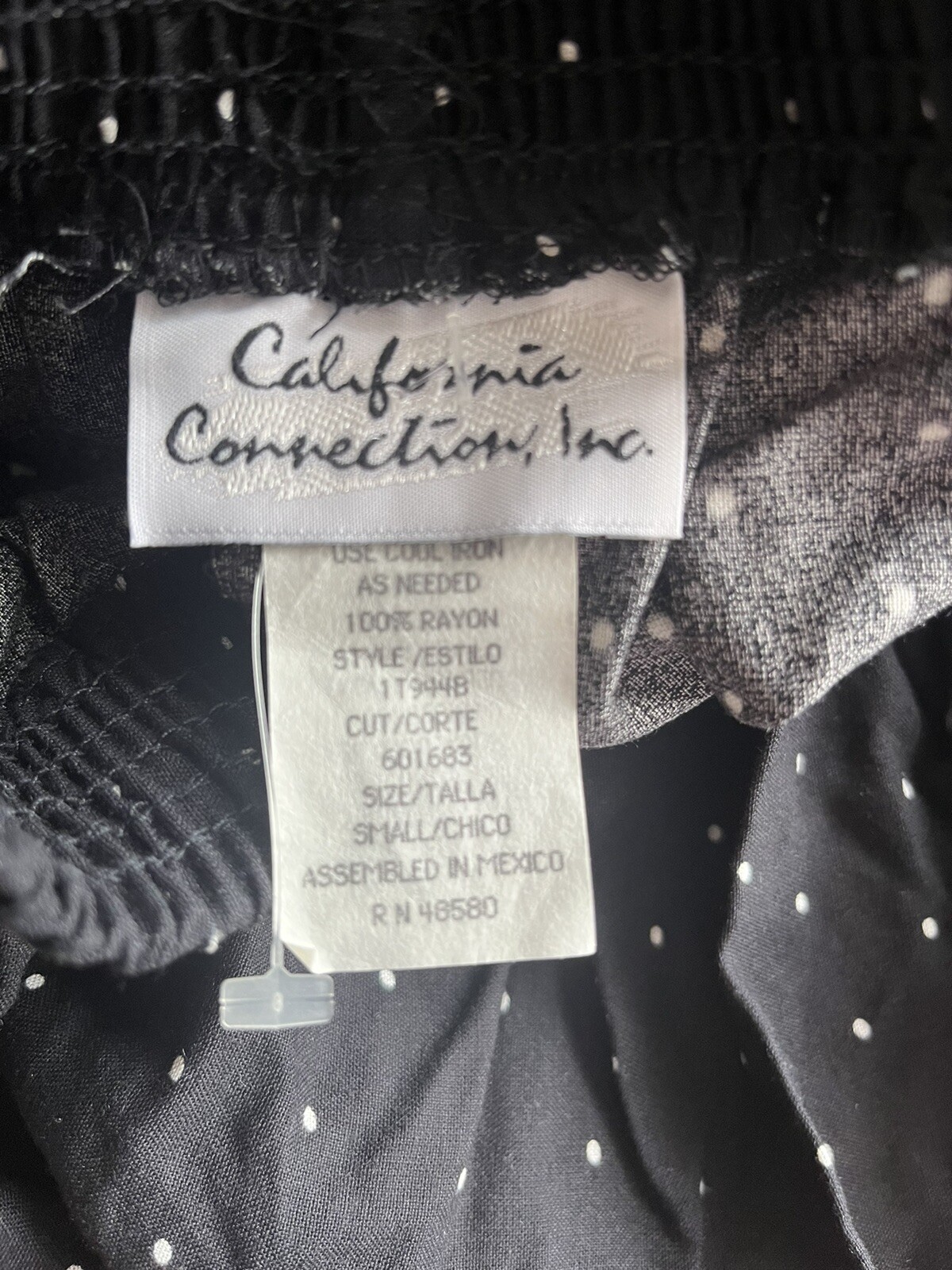 VTG California Connection Polka Dot Floral Fan Border Midi Skirt NWT S