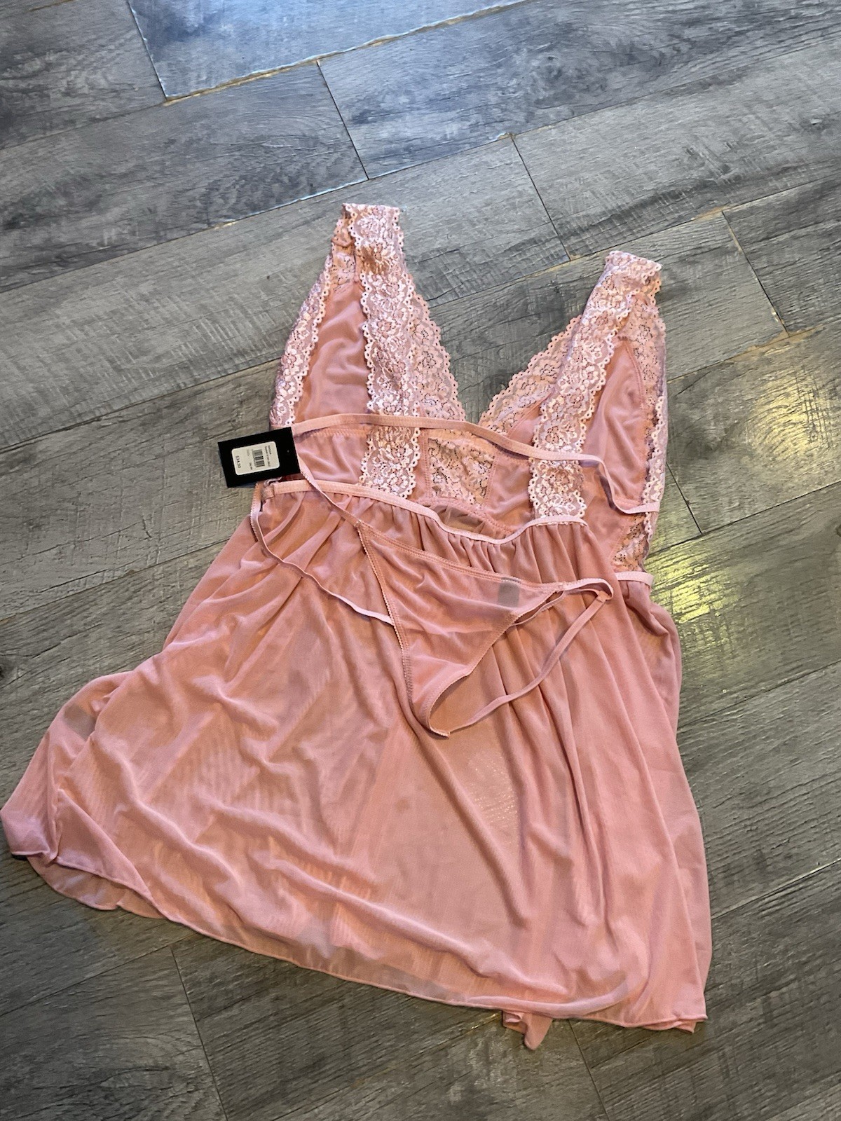 VTG Sheer Babydoll Pink Bride 3X/4X Plus Size Chemise Slip Lingerie Fairy NWT