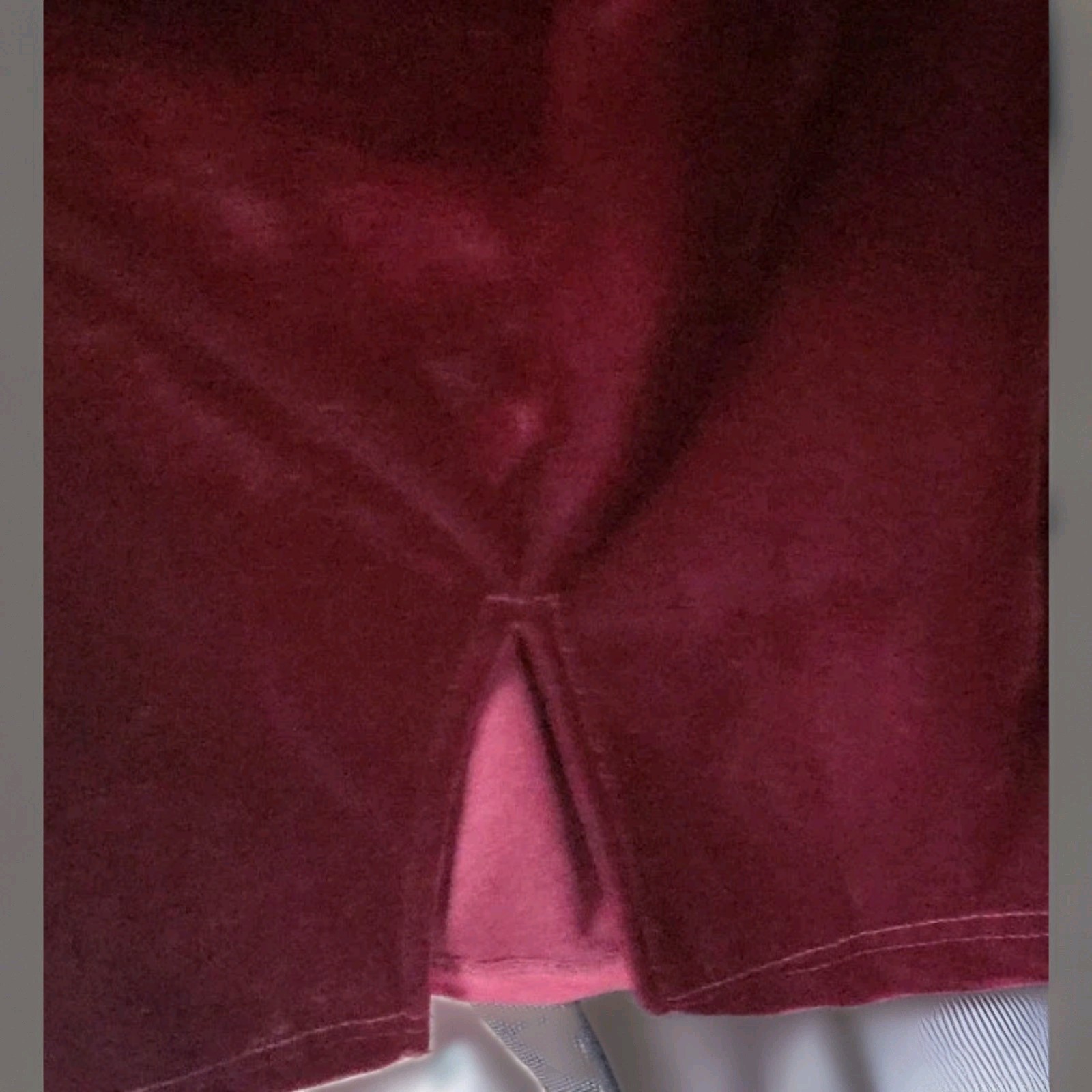 Vintage Velvet Burgandy Top/dress Prelude Womens Pit-to-pit 30″ Pit Down 21″