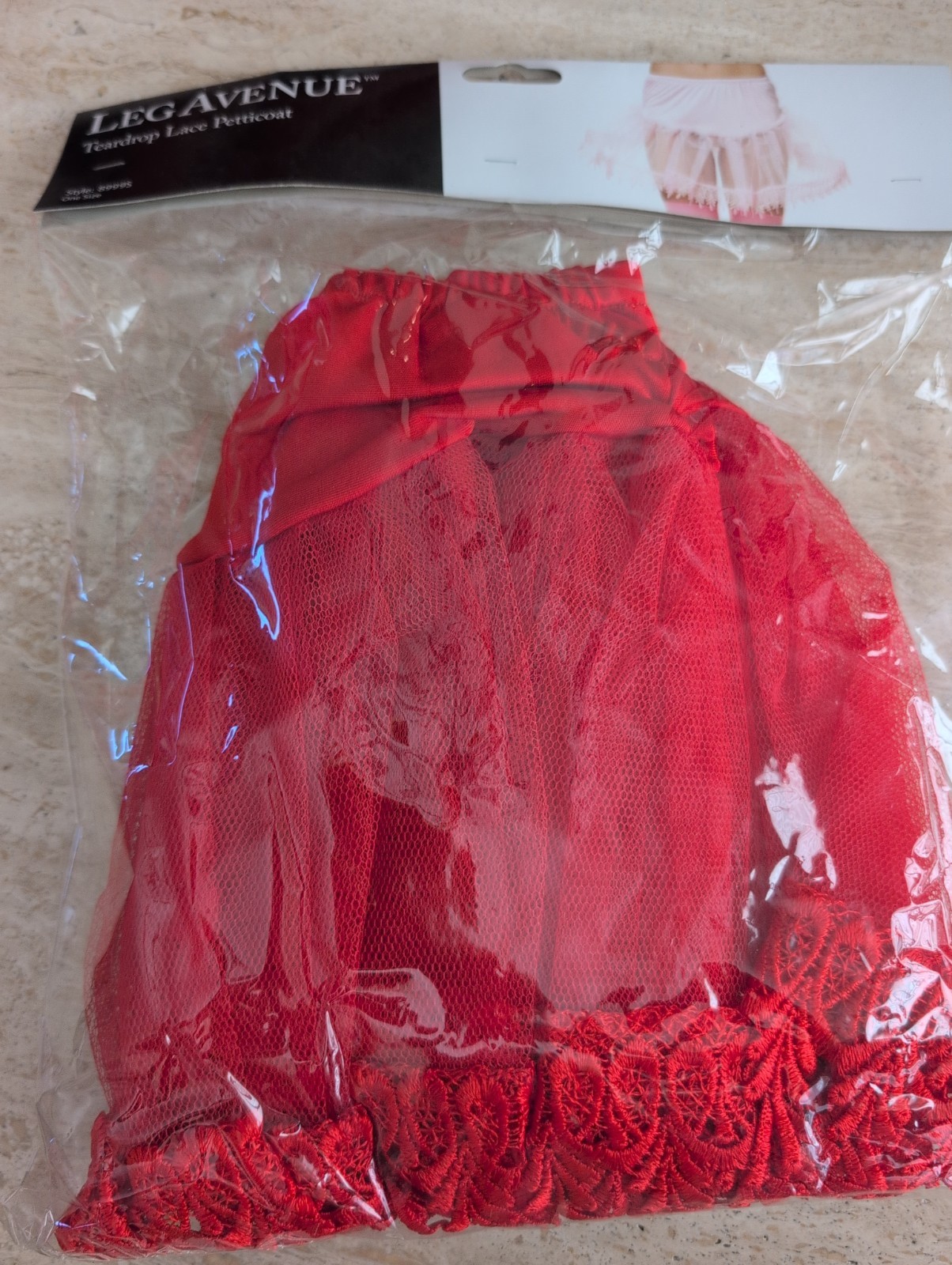 Red Teardrop Lace Petticoat By Leg Avenue #8999S One Size Brand New