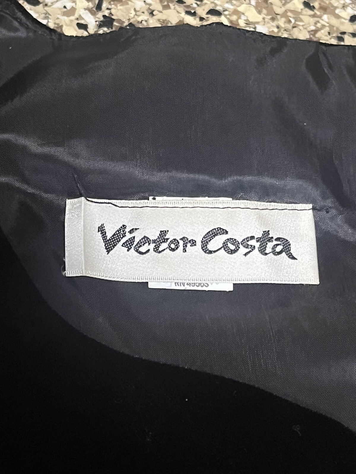 Vtg Nieman’s Victor Costa iridescent Taffeta Black Velvet Petticoat Dress Sz 10