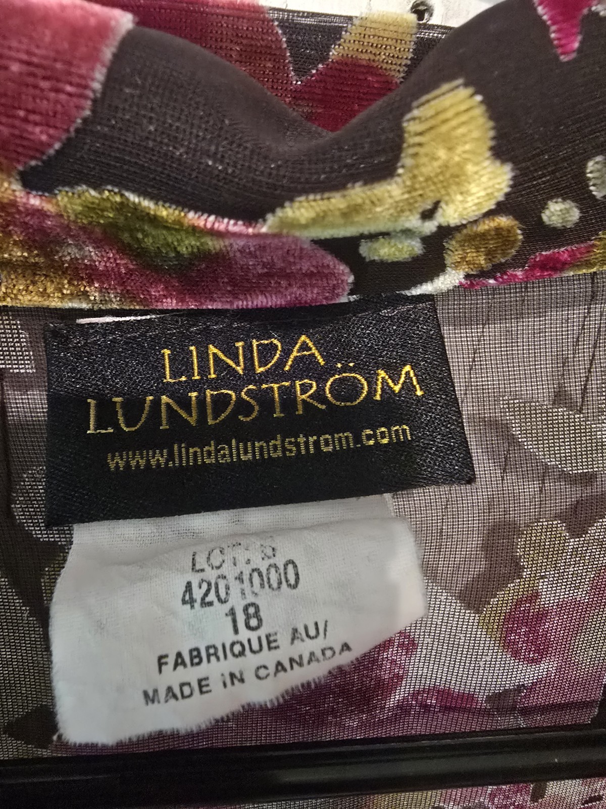 Linda Lundstrom Vintage Sheer Duster With Velvey Floral Print Boho Witchcore 18