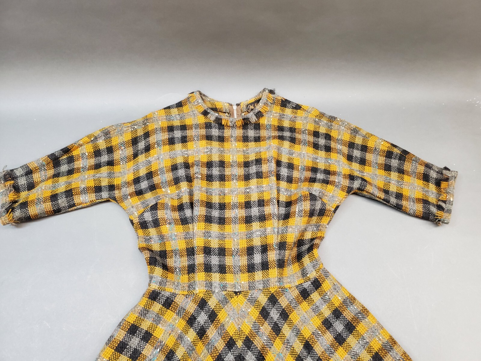 Vintage John Wanamaker Swing Dress, Early 60s, Wool Boucle. Small.