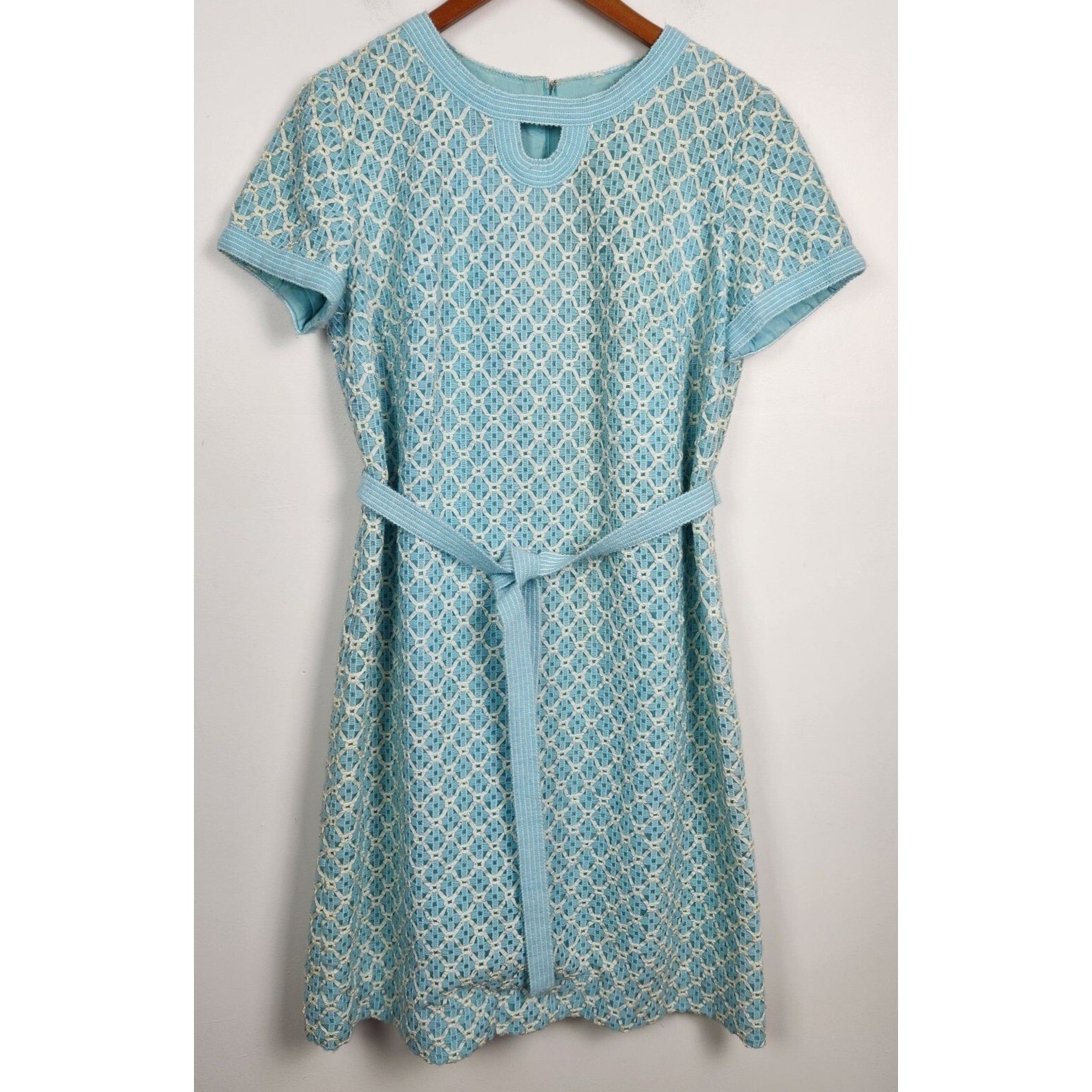 Vtg. 1960’s Mary Roberts New York Sz. S Union Made Ribbon Detail Dress