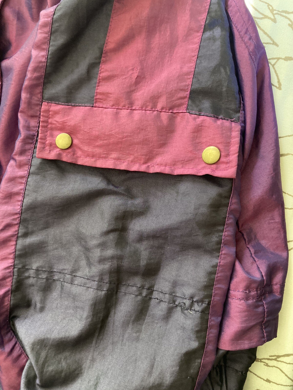 Vintage Y2K Women’s Jacket Large Iridescent Purple Drawstring Lavon Holiday ‘98