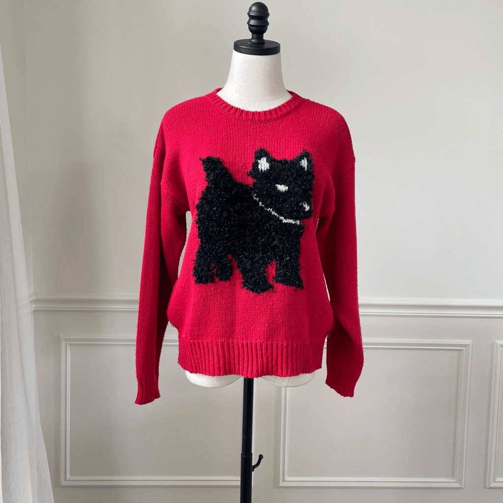 Vintage 80s 90s Boundary Waters Dog Sweater S