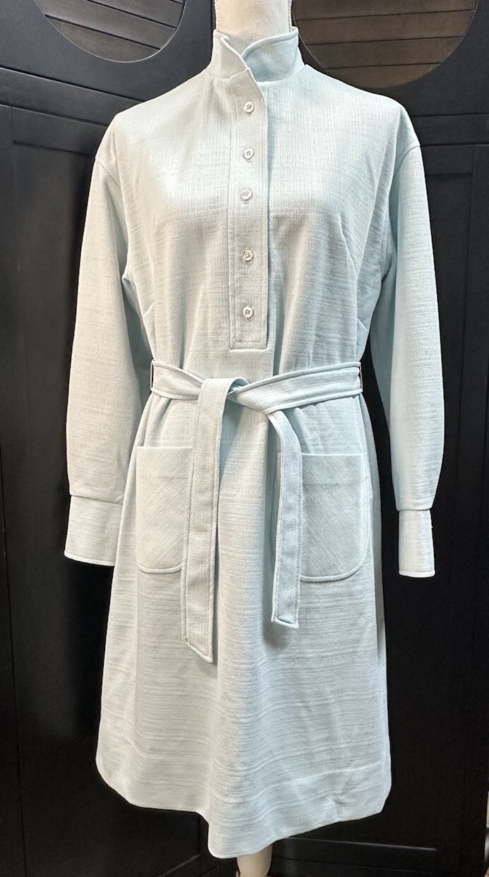 Vtg 1960s Nardis of Dallas Polyester Double Knit Dress Shift Dress Mod Size 12