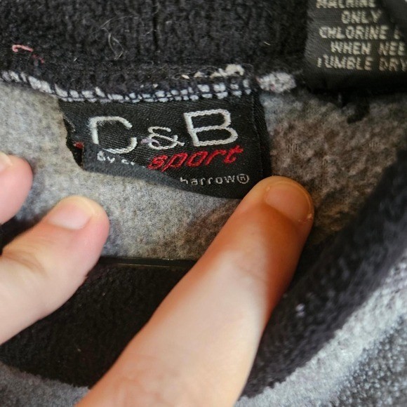 Vintage Winter Cabin Embroidered Fleece Mock Neck Sweatshirt Grey