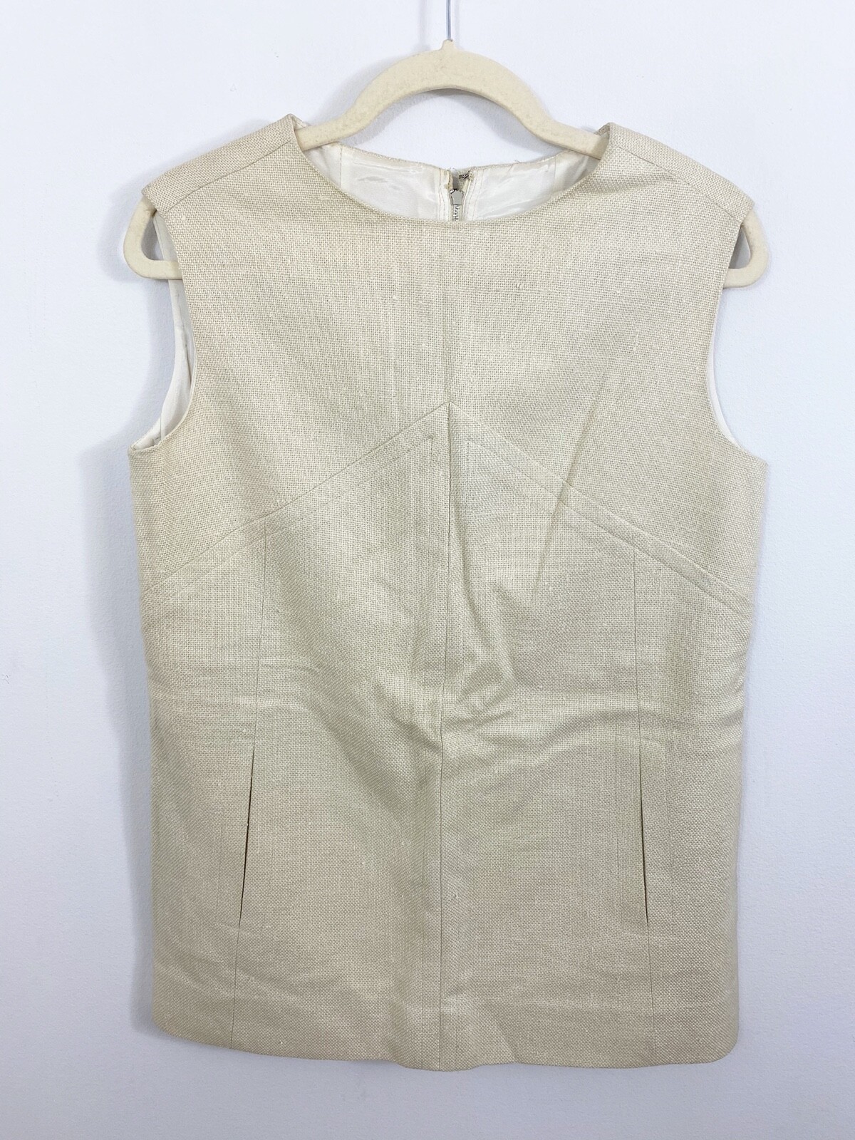 Vintage Anjac Fashion Styled by Jack Needleman Shift Tunic Pockets Burlap Linen