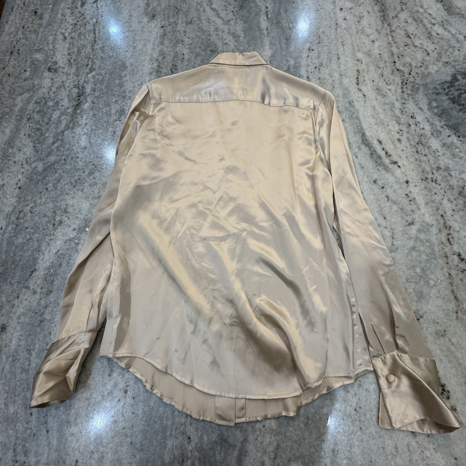 NWT VTG RARE 90s Clifford & Wills CW 100% Silk Blouse Champagne Button Down Sz 6