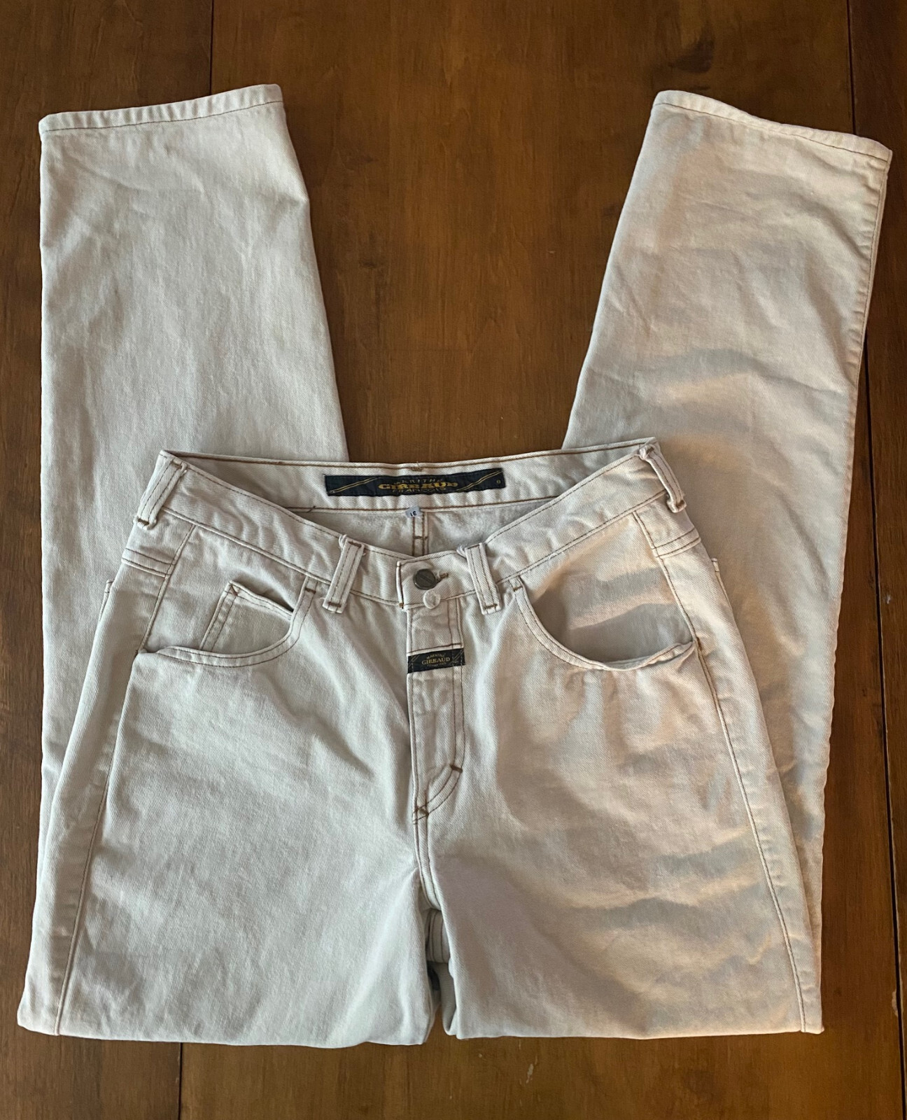 Vintage GIRBAUD Jeans from Marithe Francois Girbaud TAN CREAM Size 31