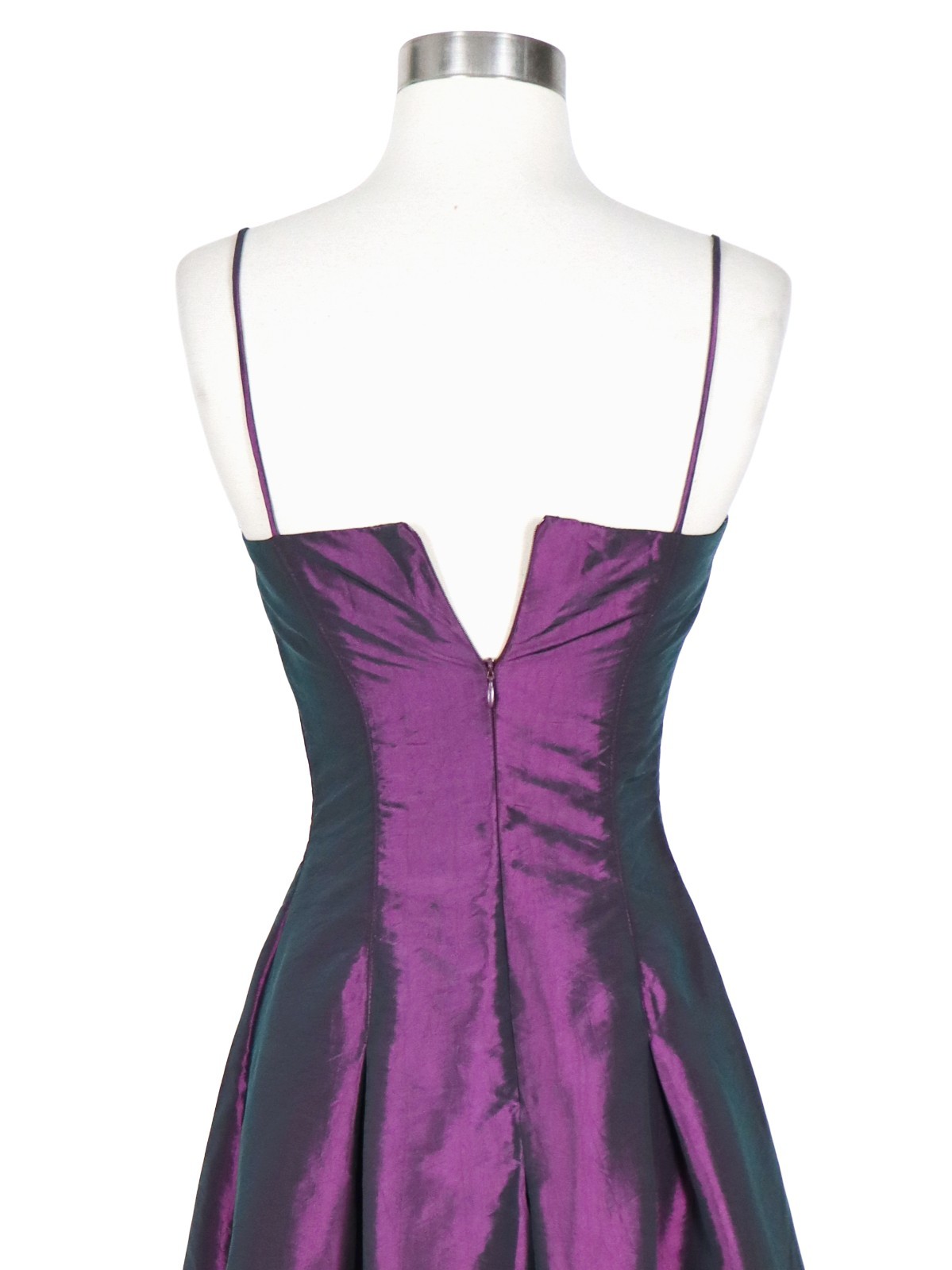Vintage 90s Purple Spaghetti Straps Grunge Maxi Prom Gown Party Dress XXS XS