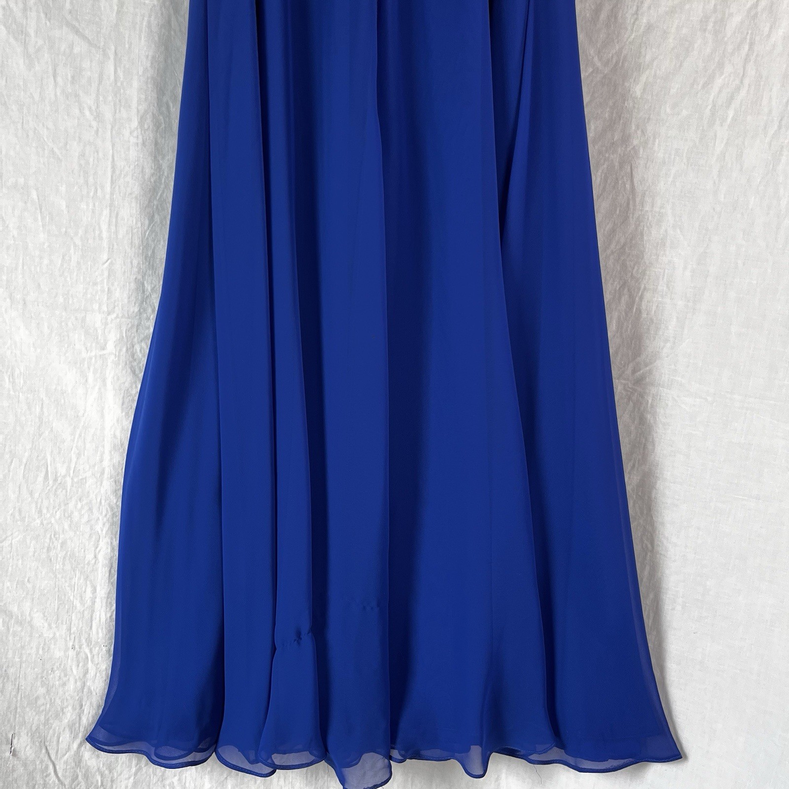 Vintage Dress Pamela Edwards Blue Size 8 Babydoll Layered Flowy Formal Midi Gown
