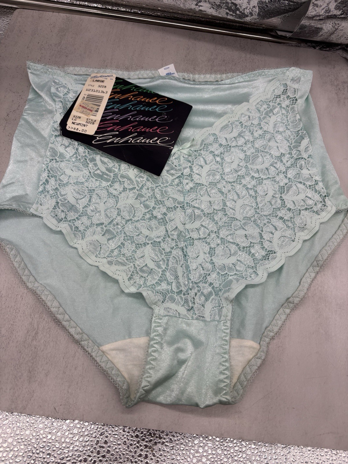 Vintage Enhance Lace Teal Feminine Pantie Girdle Size Large NWT